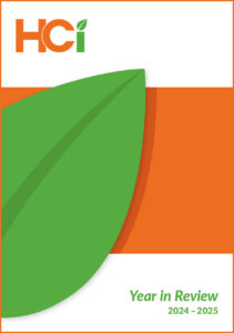 Image of the front cover of the HCi Year in Review (annual report) to members for 2024-25