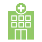 icon of a bright green hospital for HCi Bronze PLUS hospital cover